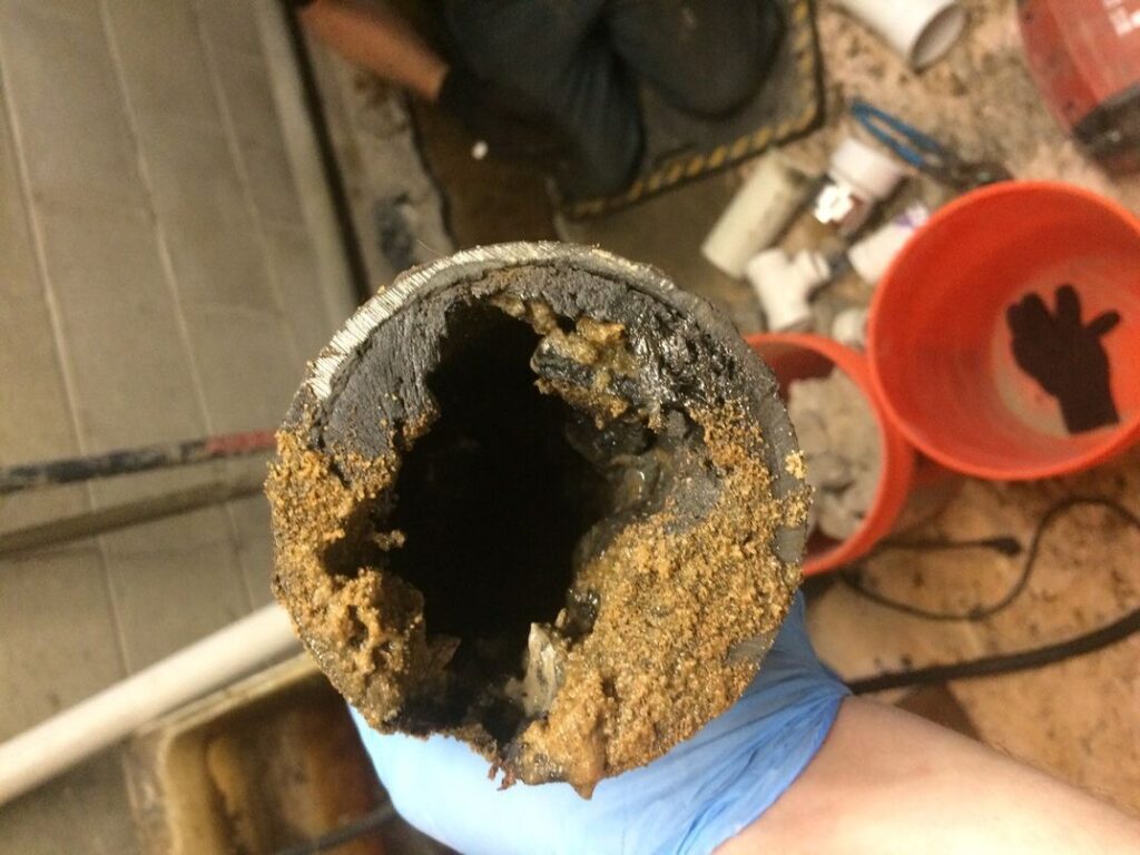 A clogged sewer line